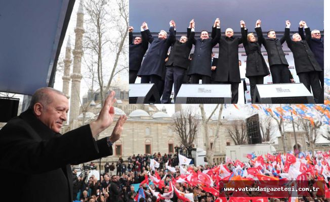 Cumhurbaşkanı Recep Tayyip Erdoğan Edirnelilerle Buluştu  ERDOĞAN’A SEVGİ SELİ