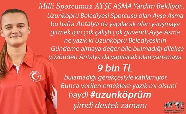 MİLLİ SPORCU KAYNAK ARIYOR!