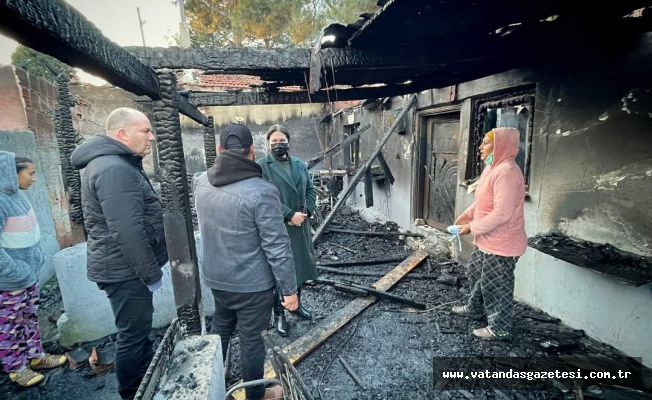 BELGİN İBA, EVLERİ YANAN AİLELERİ ZİYARET ETTİ