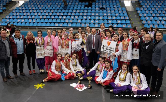 EDİRNE LİSESİ'NDEN, HALK OYUNLARINDA İKİ BİRİNCİLİK