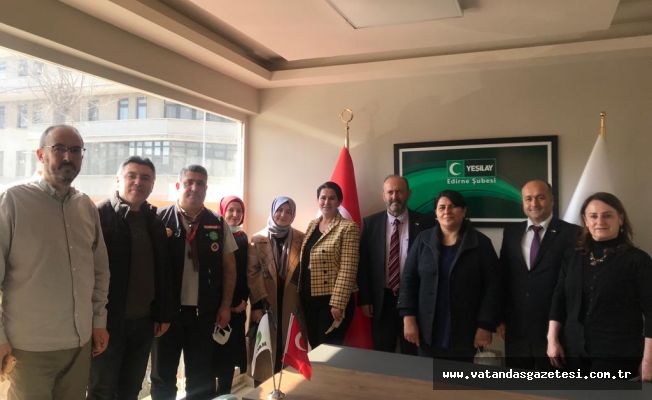 EDİRNE VALİSİ EKREM CANALP’İN EŞİ DR. AYTEN CANALP’TEN YEŞİLAY’A ZİYARET